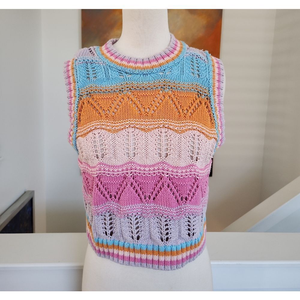 Zara Multicolor Knit Top SIZE S